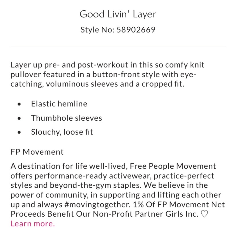 SALE🎉FP MOVEMENT Good Livin’ Layer / Small - Picture 12 of 15